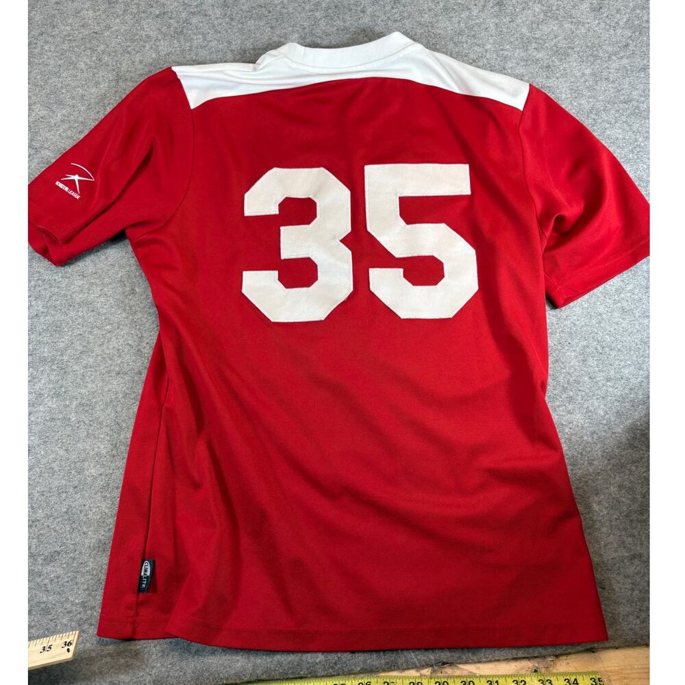 Adidas UIC #35 Horizon League Flames Jersey Mens Medium Red Sports Activewear - Picture 4 of 8